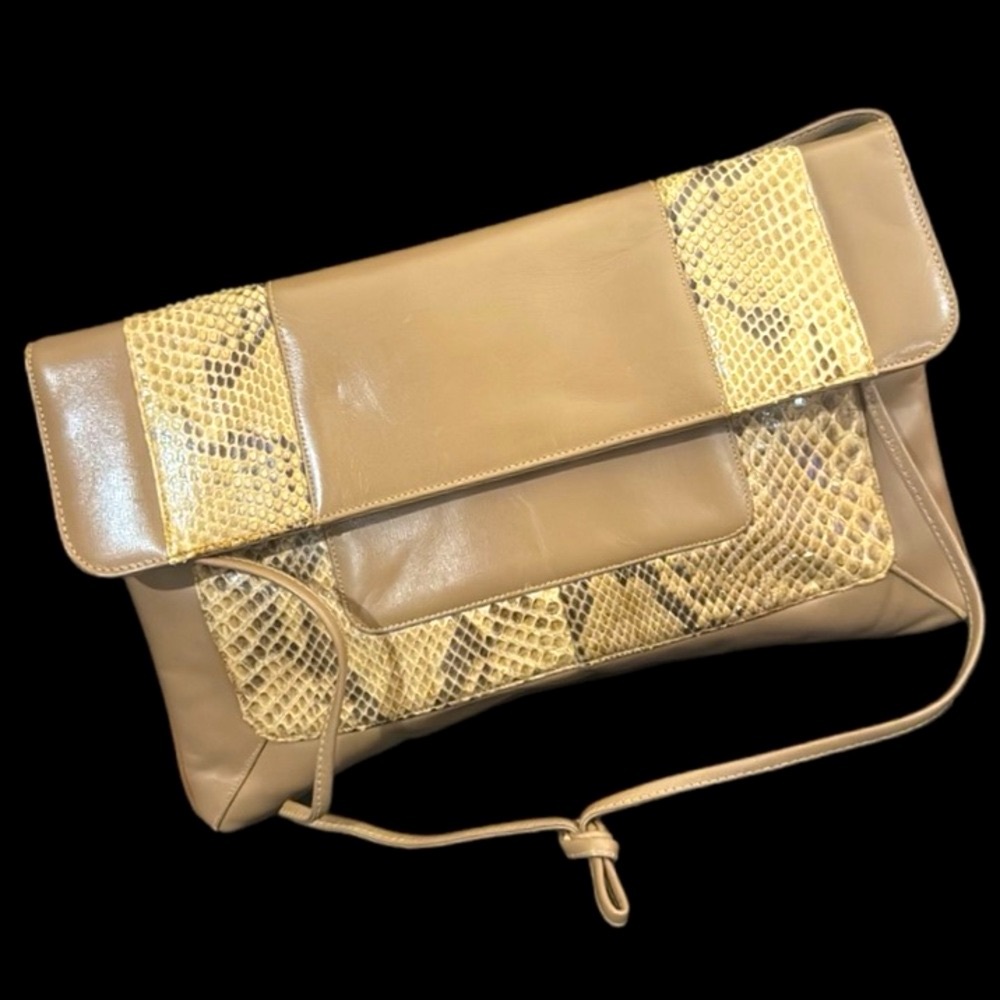 Vintage Varon Leather Snakeskin Handbag